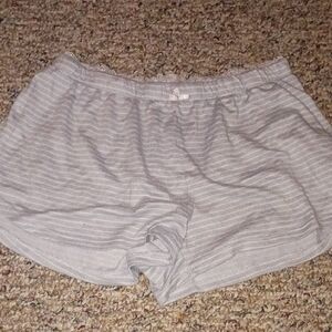 Marilyn Monroe Light Gray Striped Pajama Shorts